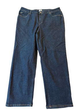 DC Penningtons Plus Size 22 Women's Straight-Leg Jeans in Dark Blue